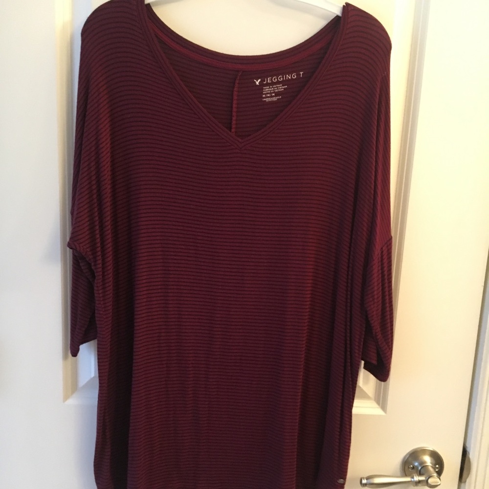 Maroon and black shirt